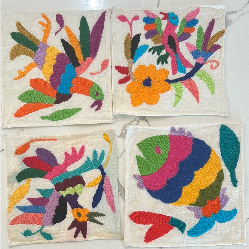 Mexican coasters. Made in Mexico and purchased in Mexico City.